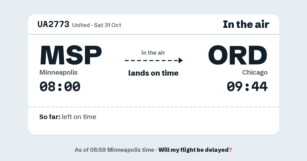 Link preview: UA2773 lands about 09:42