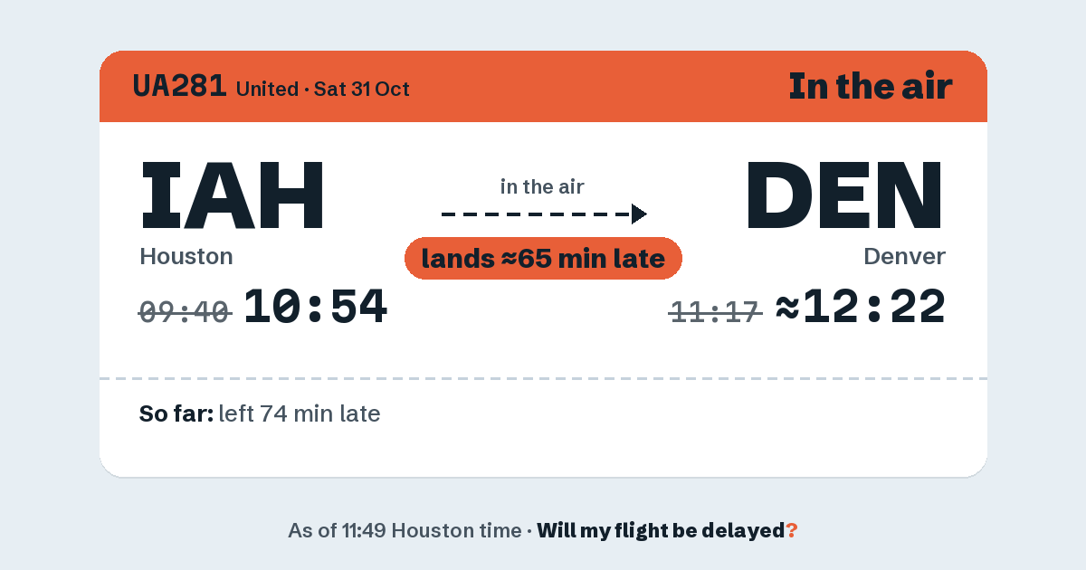 Link preview: UA281 lands about 12:24