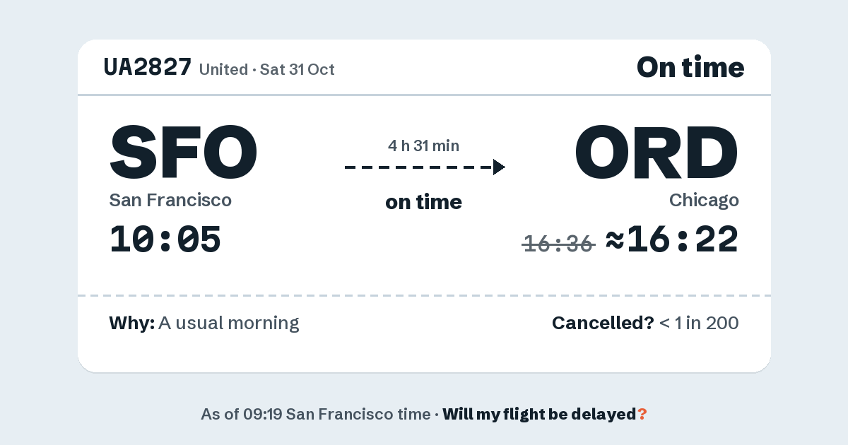 Link preview: UA2827 lands about 16:22