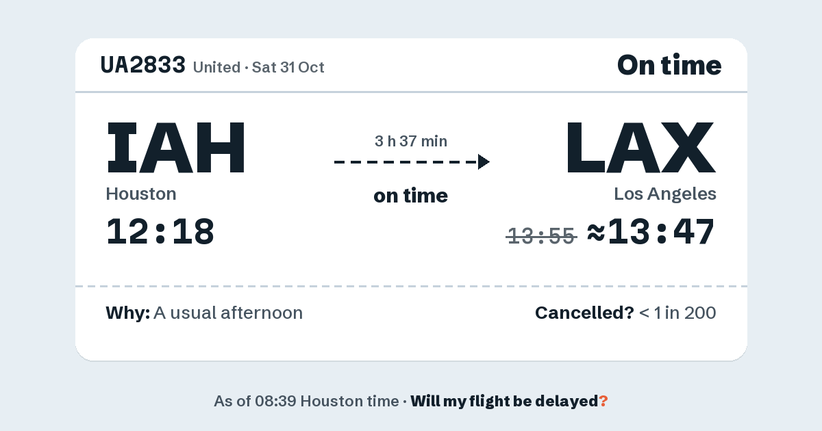 Link preview: UA2833 lands about 13:47