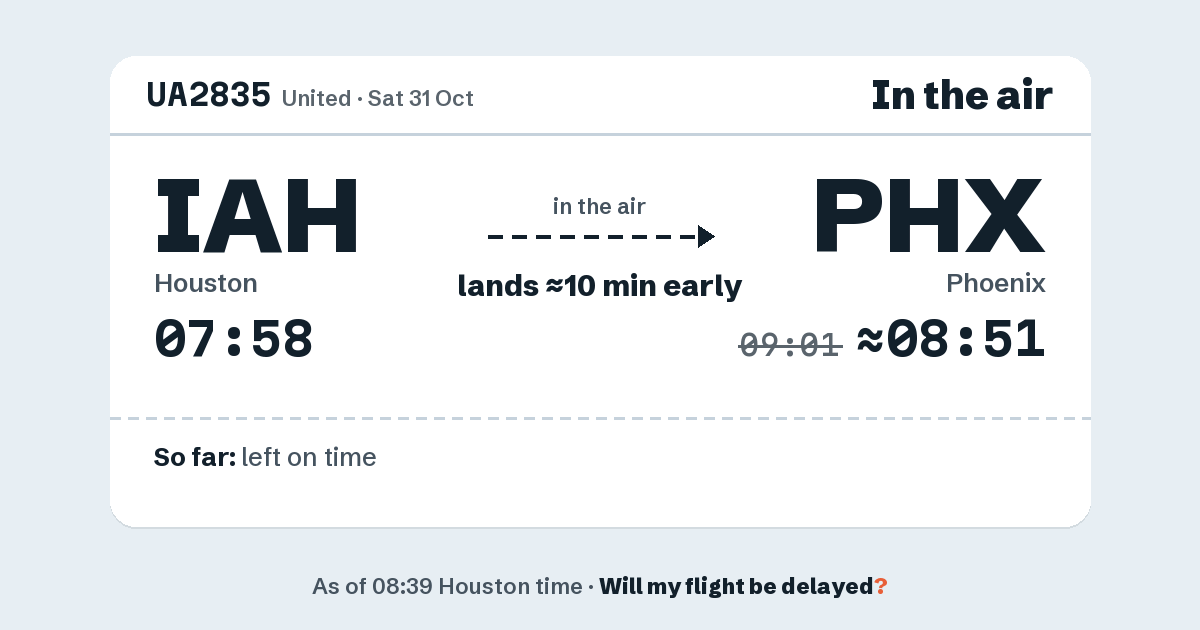 Link preview: UA2835 lands about 08:51