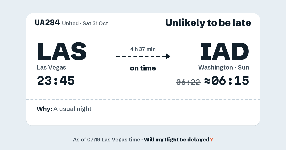 Link preview: UA284 lands about 06:15