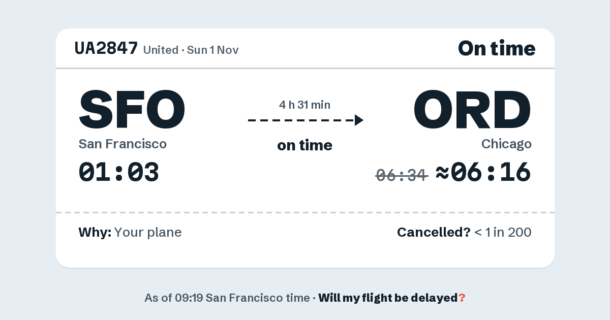 Link preview: UA2847 lands about 06:16