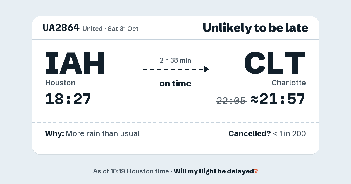 Link preview: UA2864 lands about 21:57