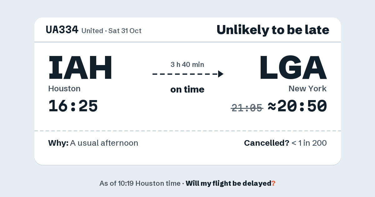 Link preview: UA334 lands about 20:50