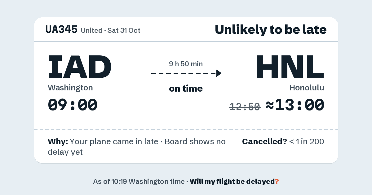 Link preview: UA345 lands about 13:00
