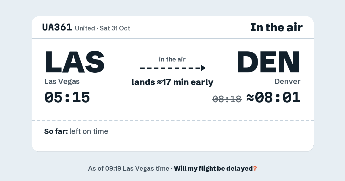 Link preview: UA361 lands about 08:01