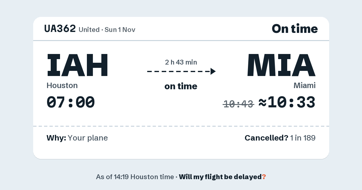 Link preview: UA362 lands about 10:33