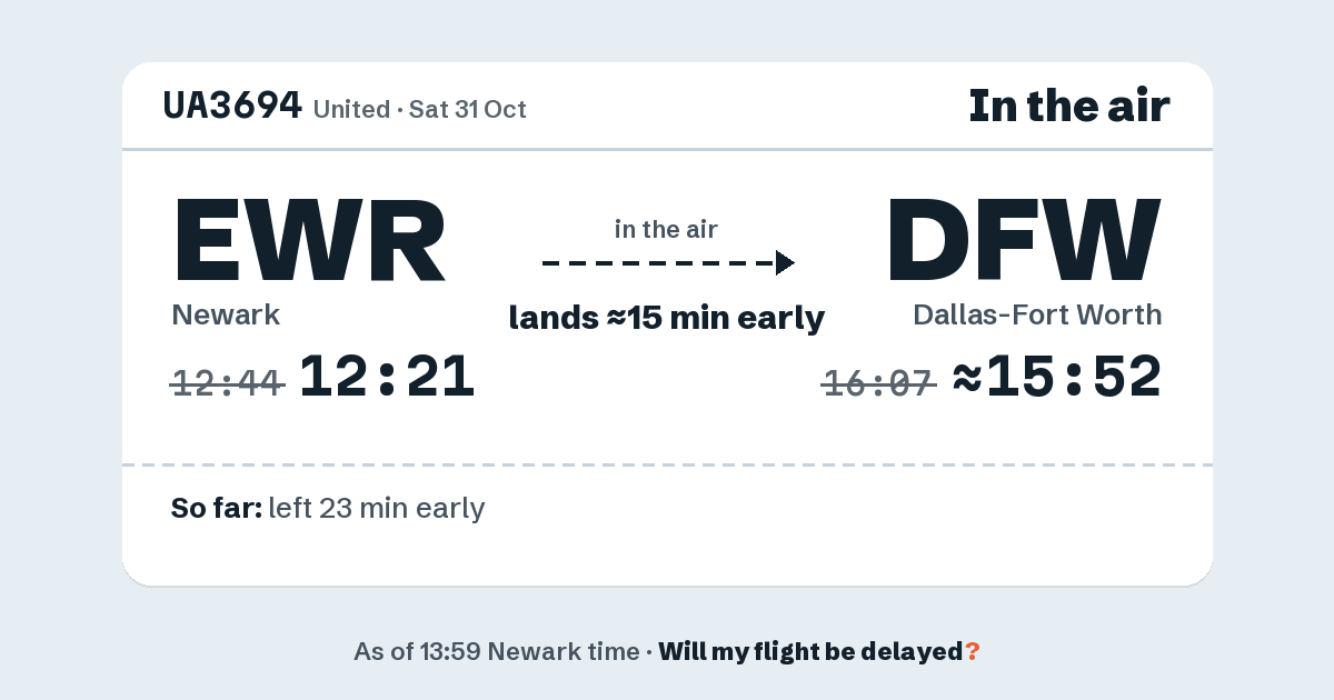 Link preview: UA3694 lands about 15:52