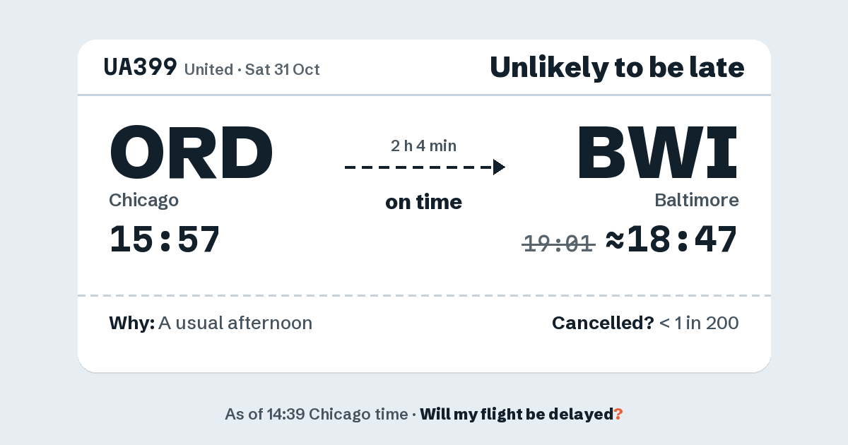 Link preview: UA399 lands about 18:47