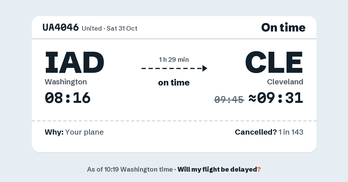 Link preview: UA4046 lands about 09:31
