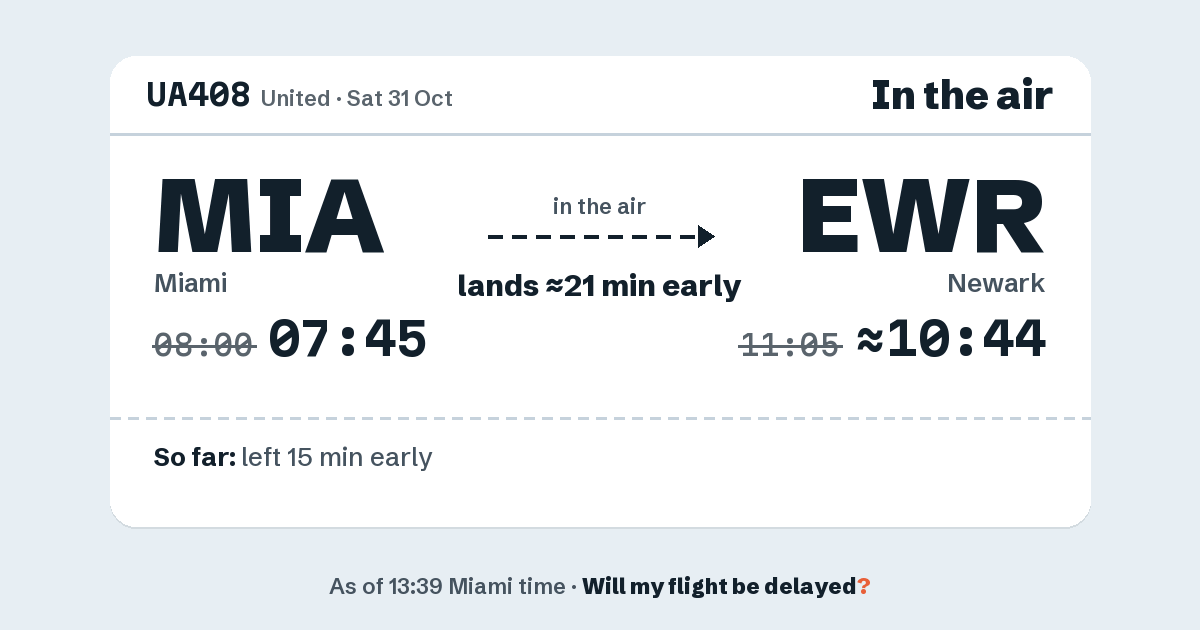 Link preview: UA408 lands about 10:44