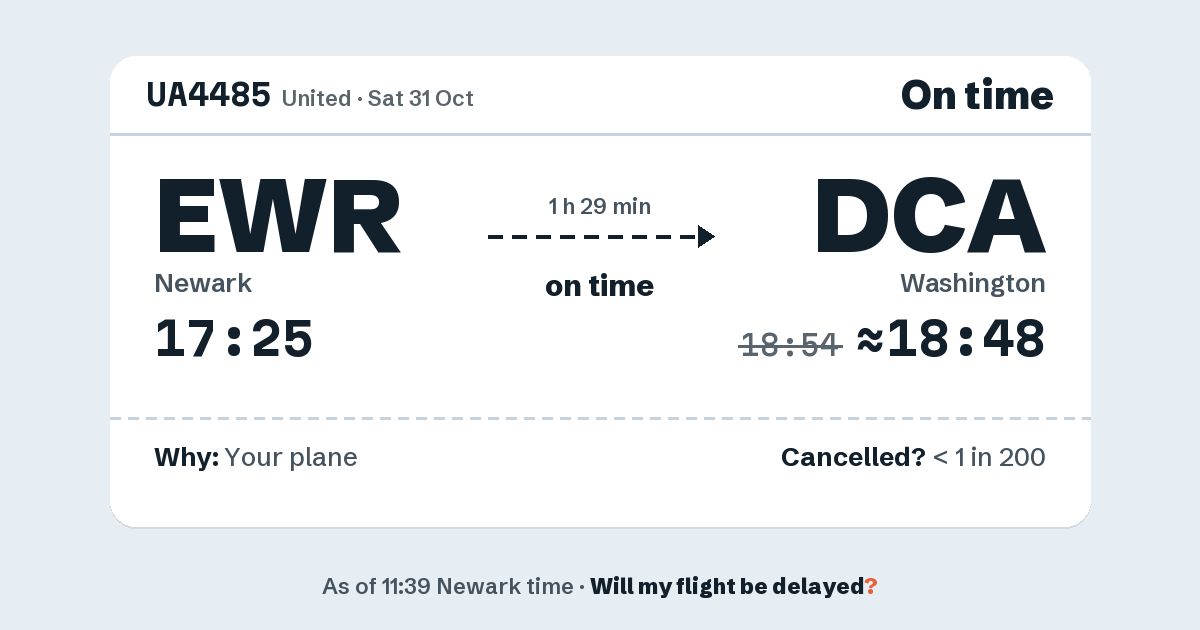 Link preview: UA4485 lands about 18:48