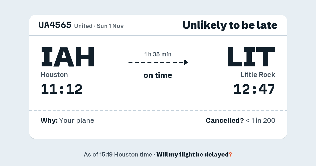 Link preview: UA4565 lands about 12:43