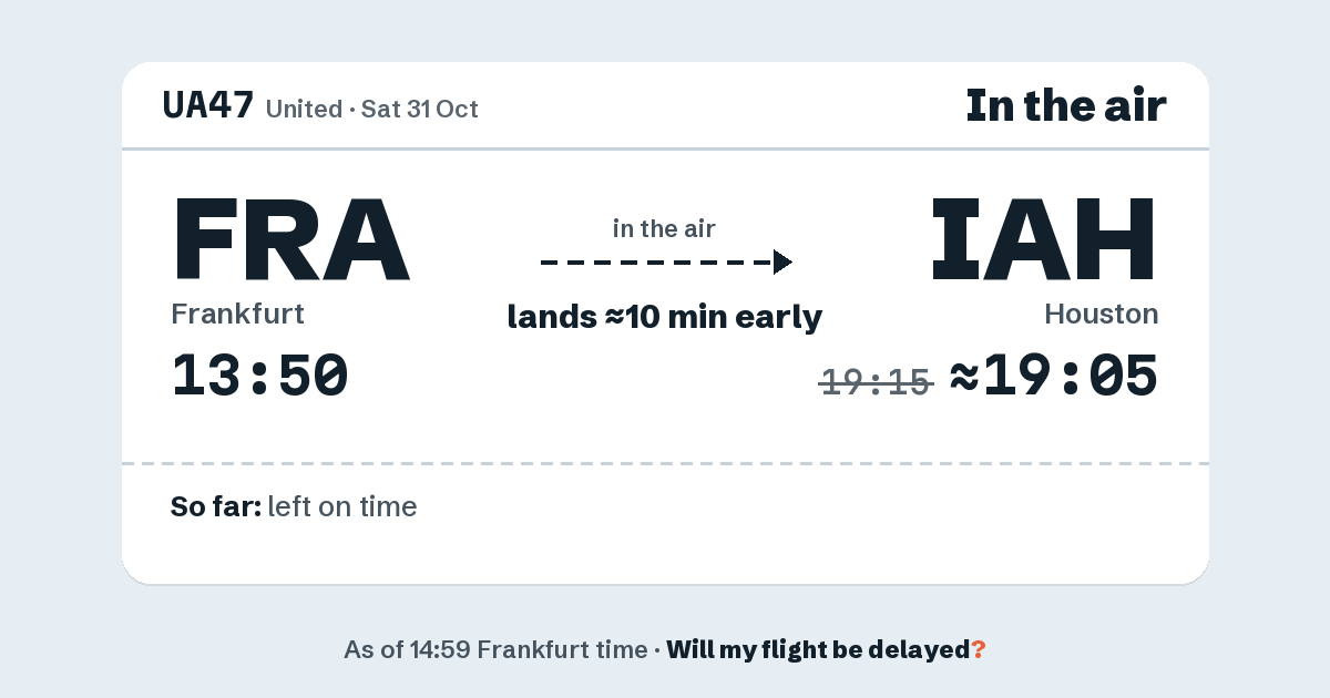 Link preview: UA47 lands about 19:05