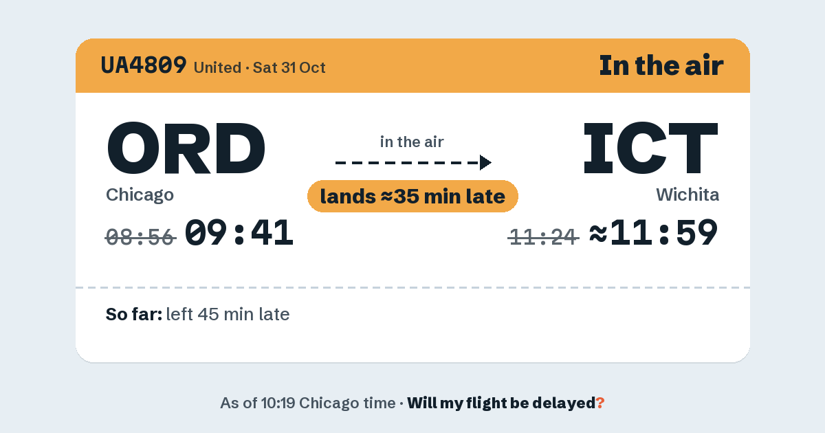 Link preview: UA4809 lands about 12:00