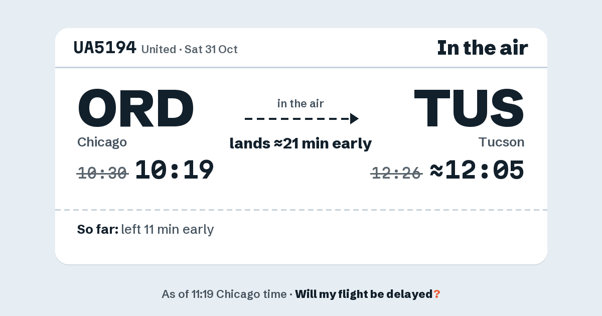 Link preview: UA5194 lands about 12:05