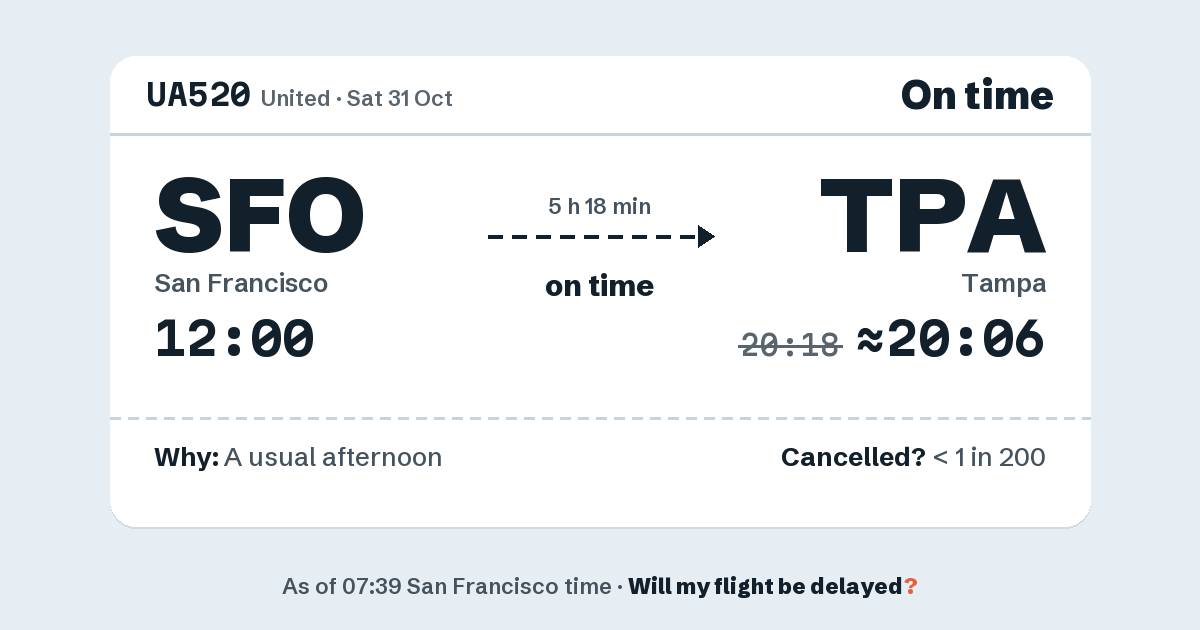 Link preview: UA520 lands about 20:06
