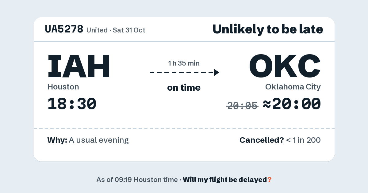 Link preview: UA5278 lands about 20:00