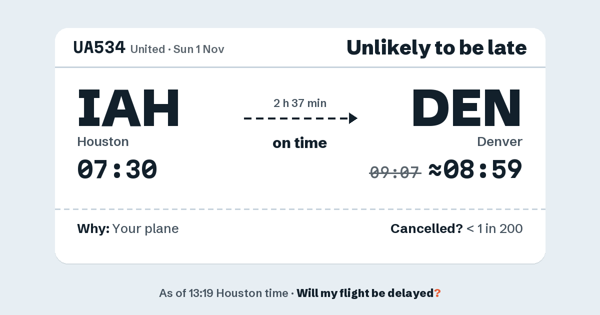 Link preview: UA534 lands about 08:59
