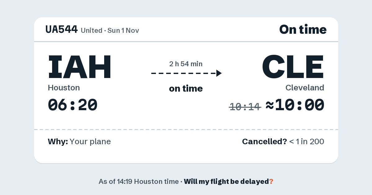 Link preview: UA544 lands about 10:00