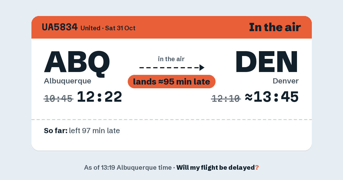 Link preview: UA5834 lands about 13:47