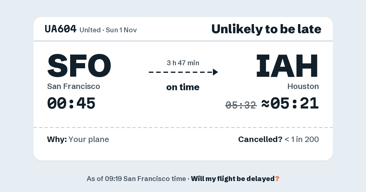Link preview: UA604 lands about 05:21