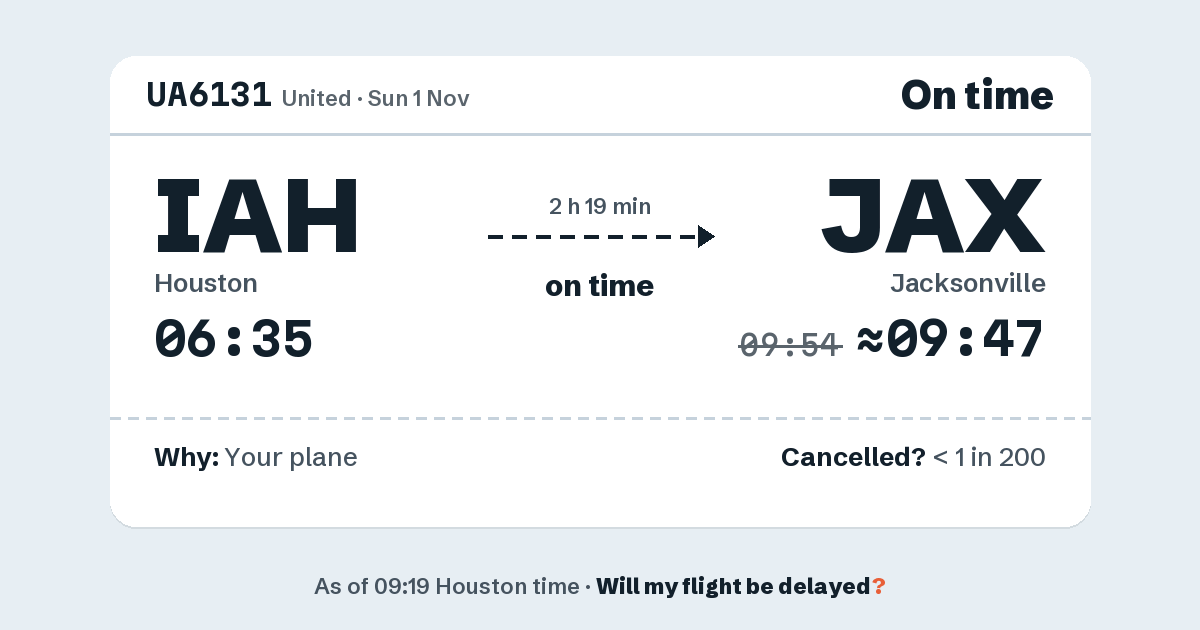 Link preview: UA6131 lands about 09:47