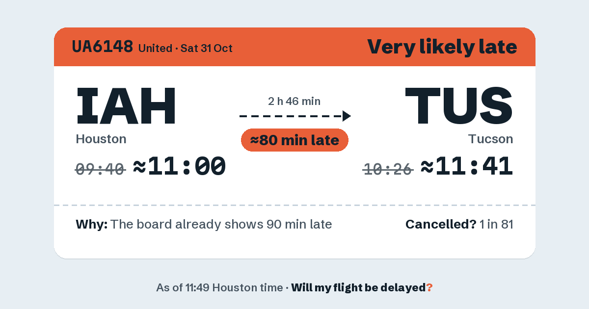Link preview: UA6148 lands about 11:43