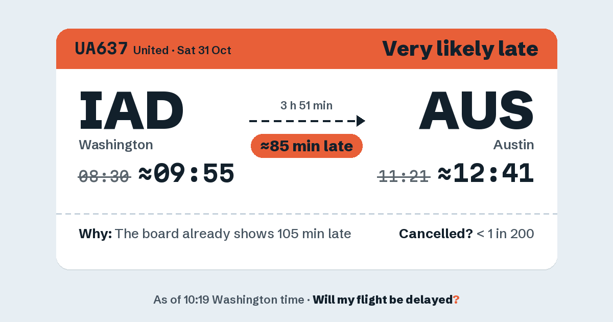 Link preview: UA637 lands about 12:39