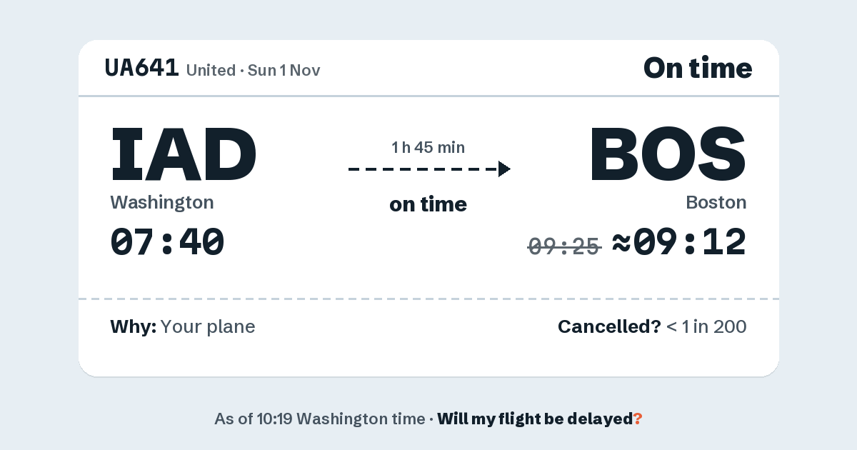 Link preview: UA641 lands about 09:12