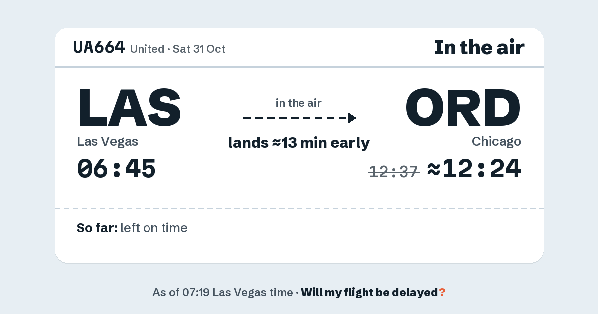 Link preview: UA664 lands about 12:24