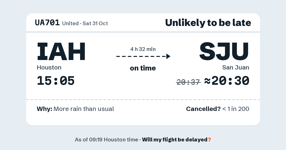 Link preview: UA701 lands about 20:30