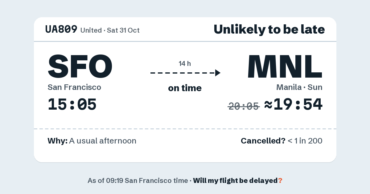 Link preview: UA809 lands about 19:54