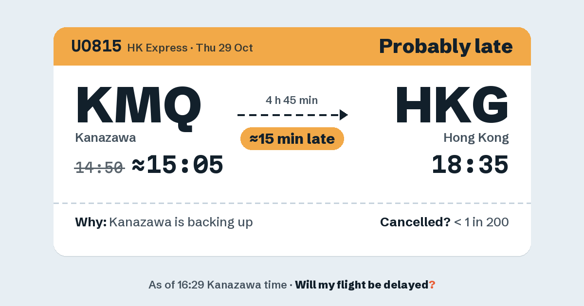 Link preview: UO815 lands about 18:36