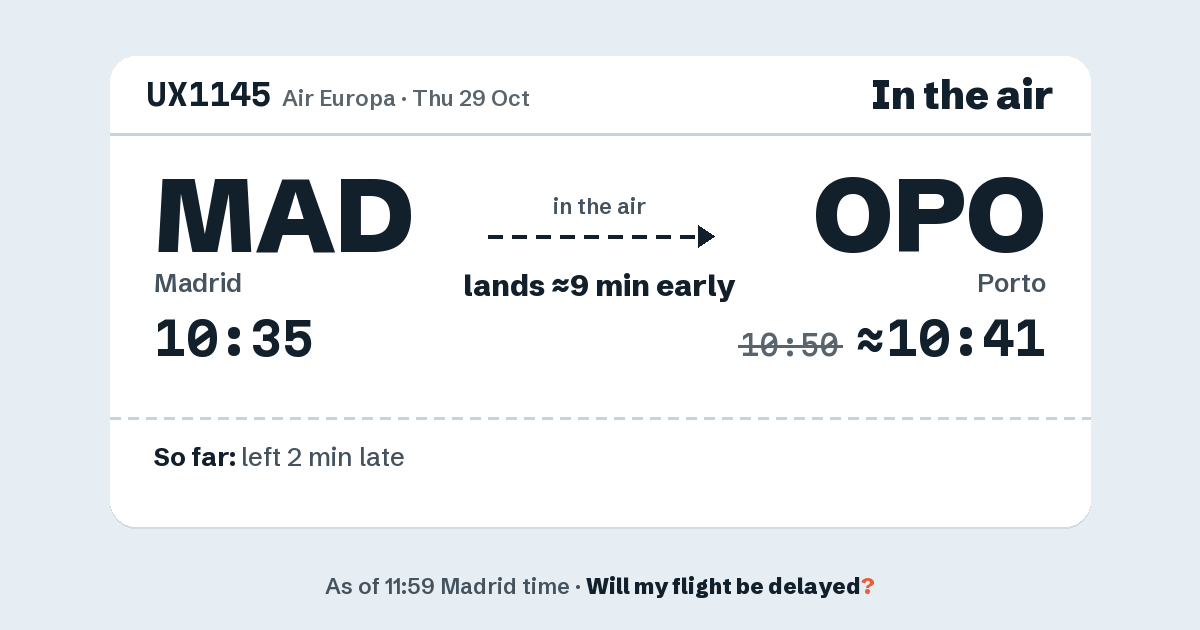 Link preview: UX1145 lands about 10:41