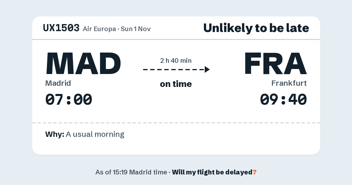 Link preview: UX1503 lands about 09:37