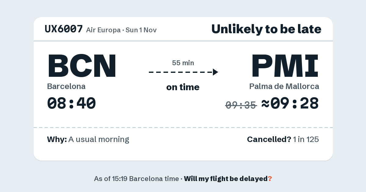 Link preview: UX6007 lands about 09:28