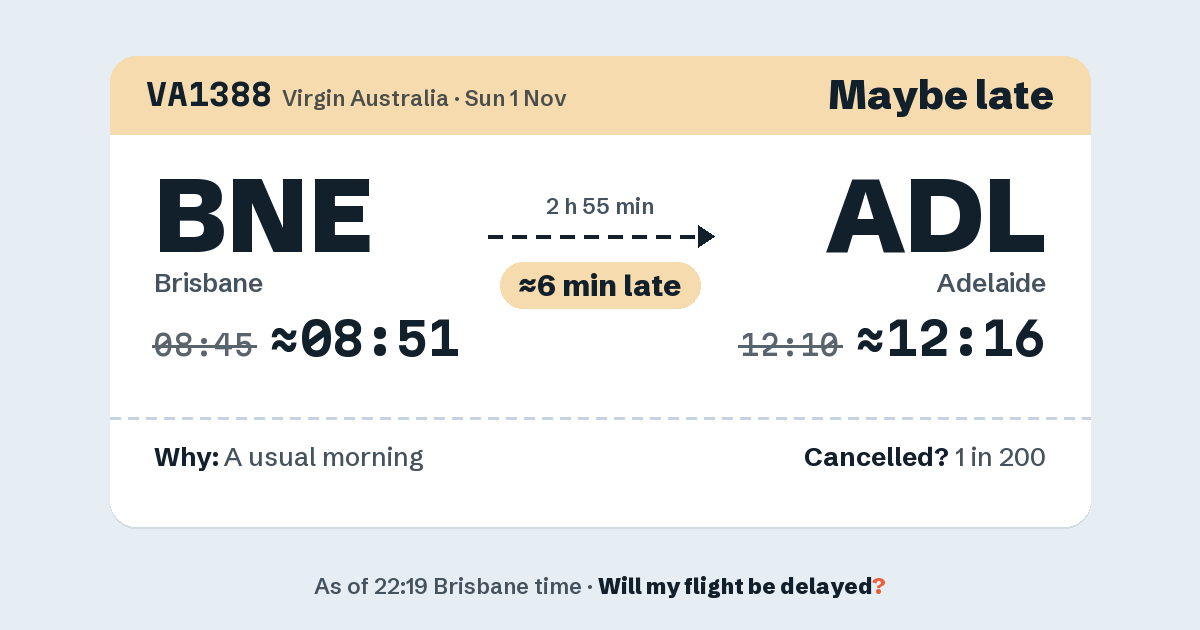 Link preview: VA1388 lands about 12:16