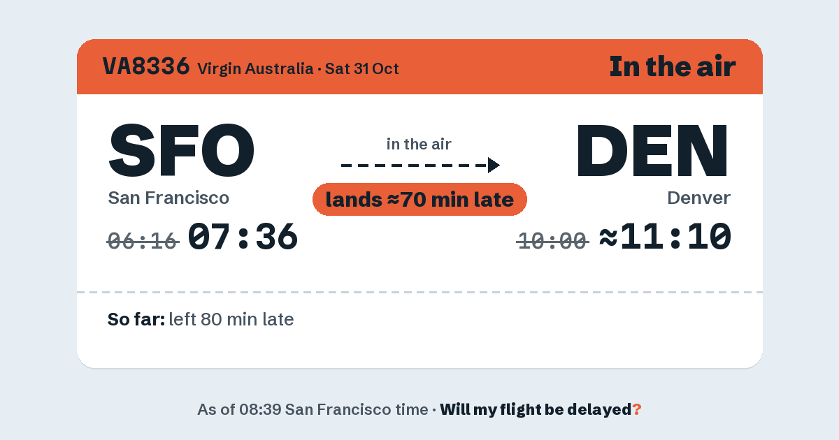 Link preview: VA8336 lands about 11:11