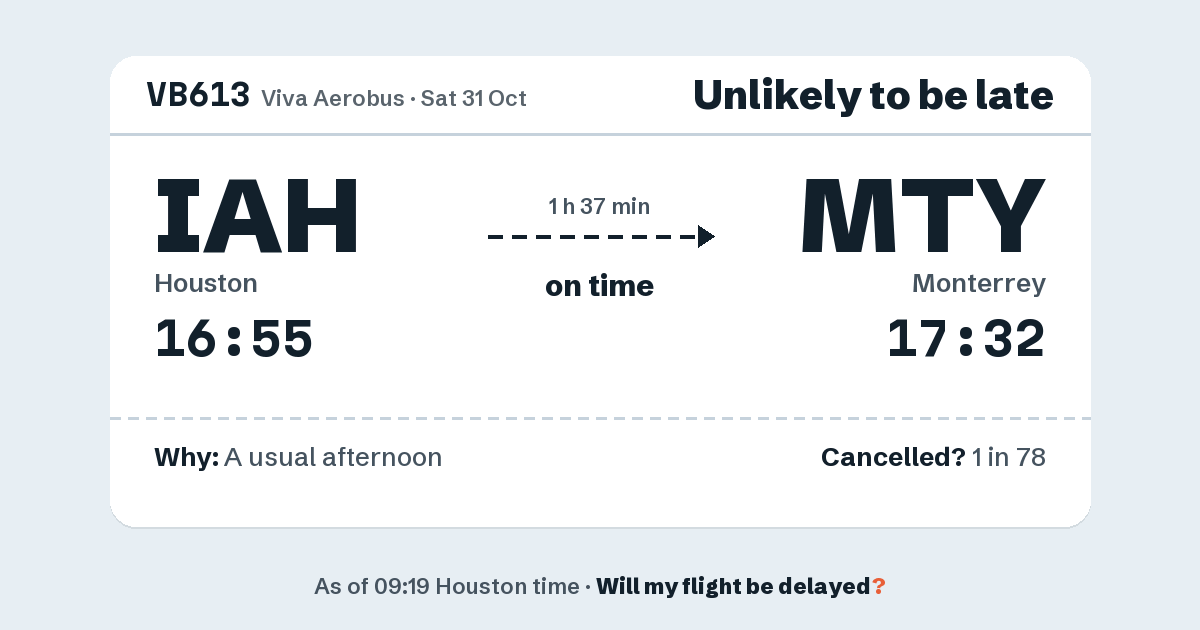 Link preview: VB613 lands about 17:31
