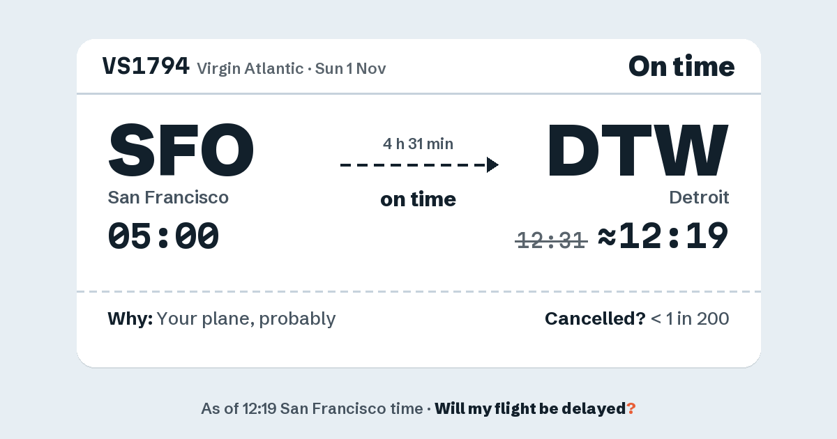 Link preview: VS1794 lands about 12:19