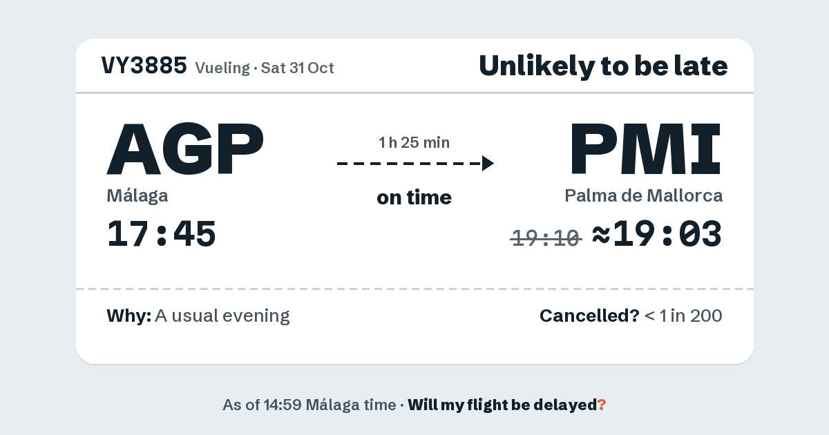 Link preview: VY3885 lands about 19:03