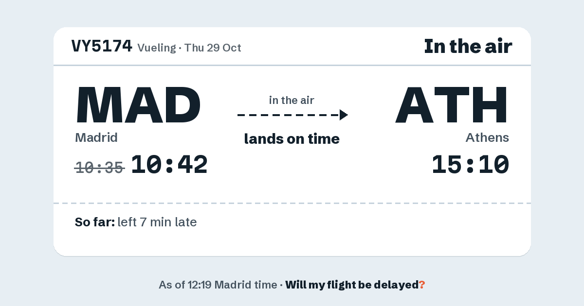 Link preview: VY5174 lands about 15:08