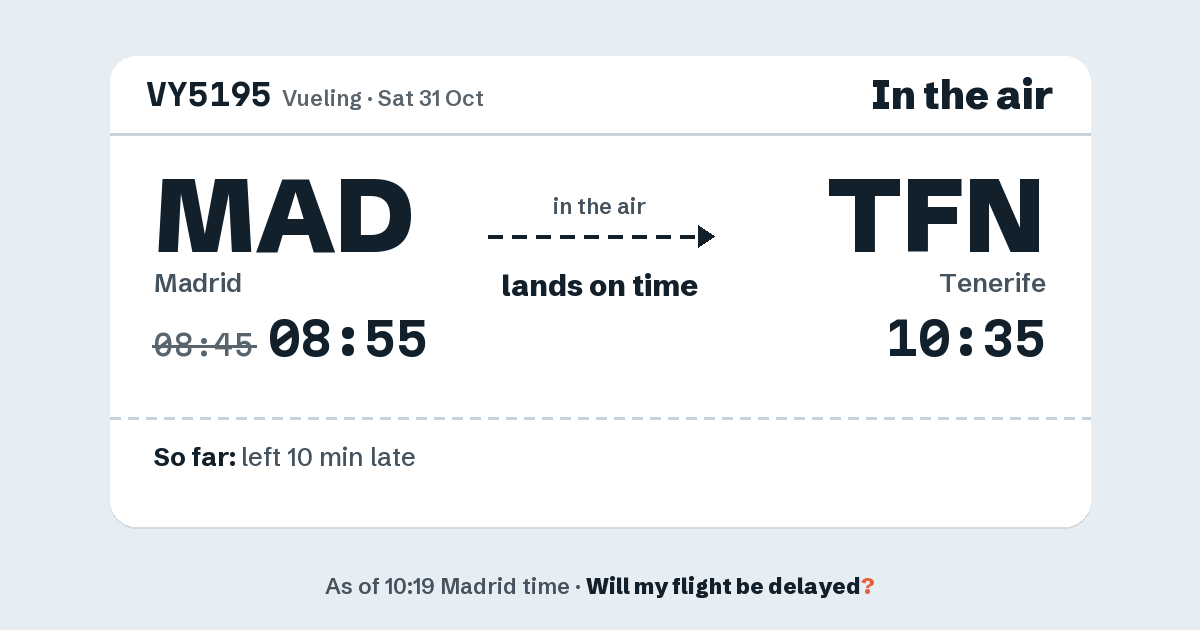 Link preview: VY5195 lands about 10:33