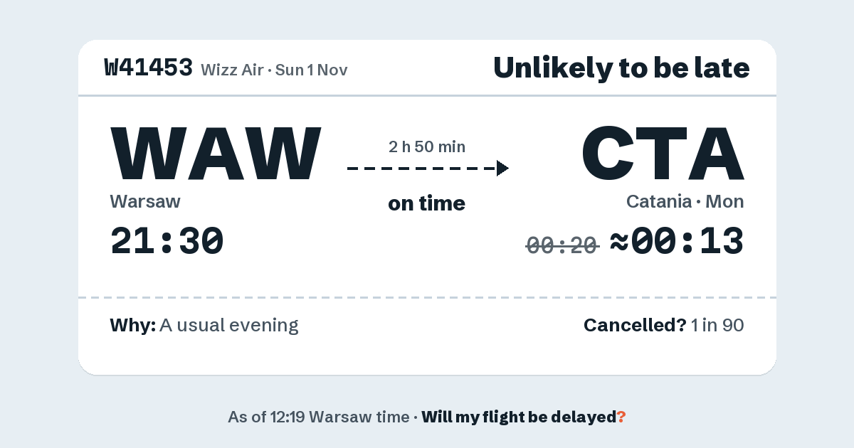 Link preview: W41453 lands about 00:13