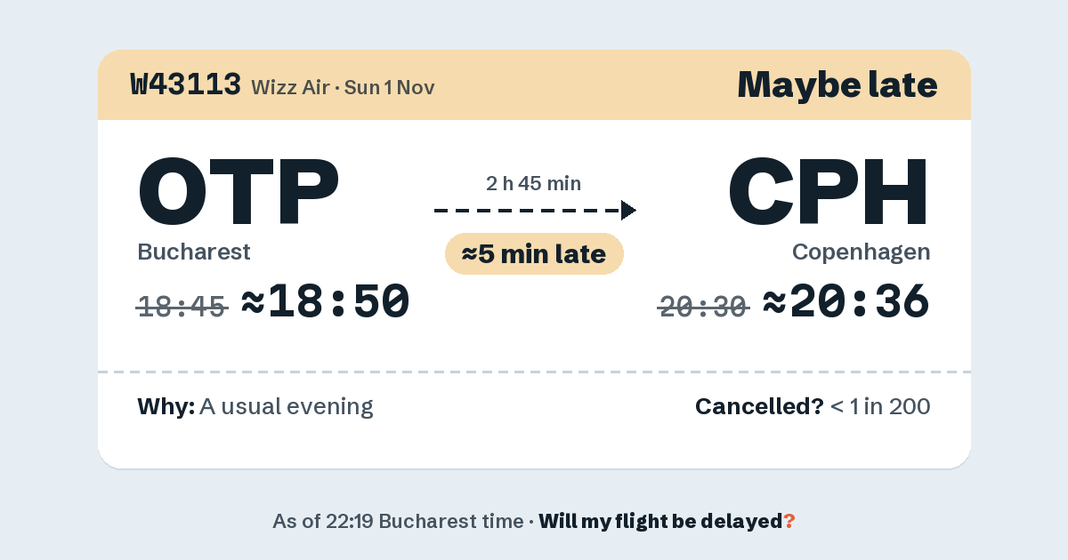 Link preview: W43113 lands about 20:36