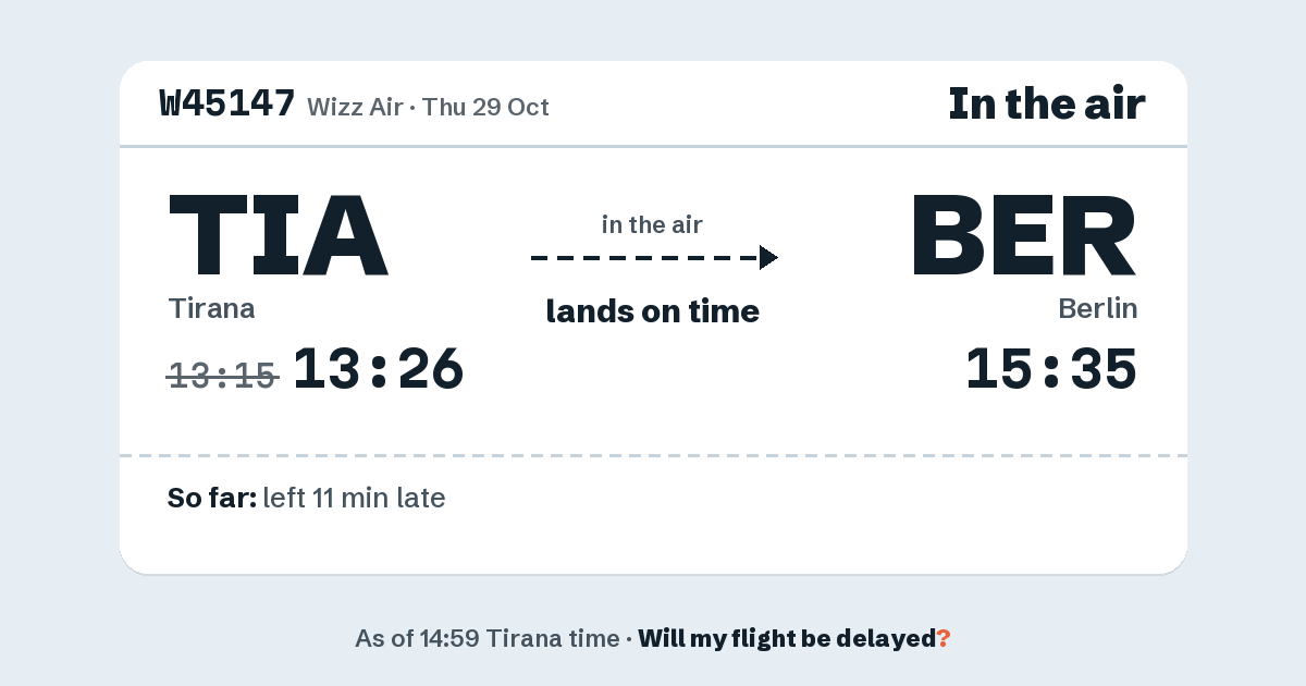 Link preview: W45147 lands about 15:38