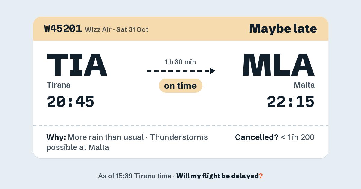Link preview: W45201 lands about 22:17