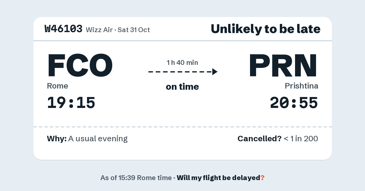 Link preview: W46103 lands about 20:54